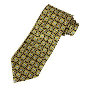 Pfizer Advertising Necktie Little Blue Pill Design Gold Navy Geometric